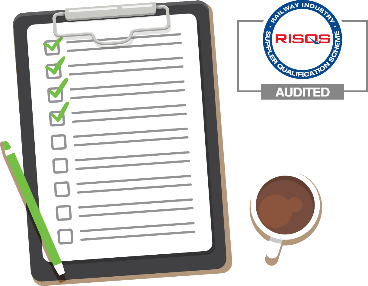 RISQS Audited logo and checklist illustration